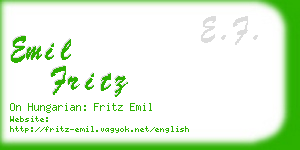 emil fritz business card